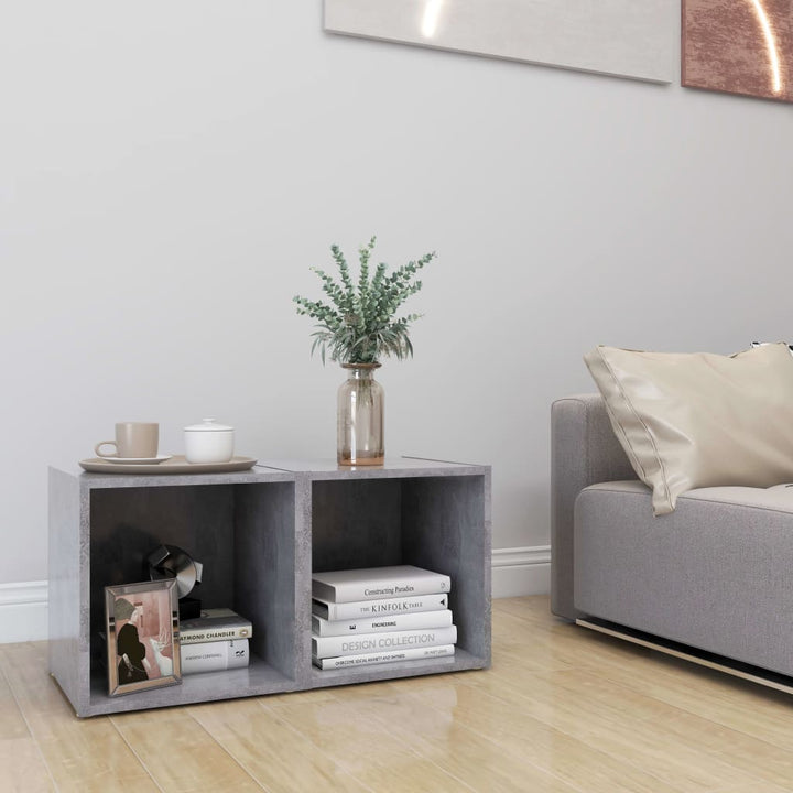 tv-borde 2 stk. 37x35x37 cm konstrueret træ betongrå