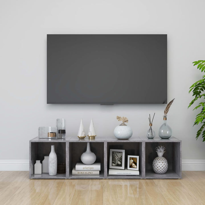 tv-borde 2 stk. 37x35x37 cm konstrueret træ betongrå