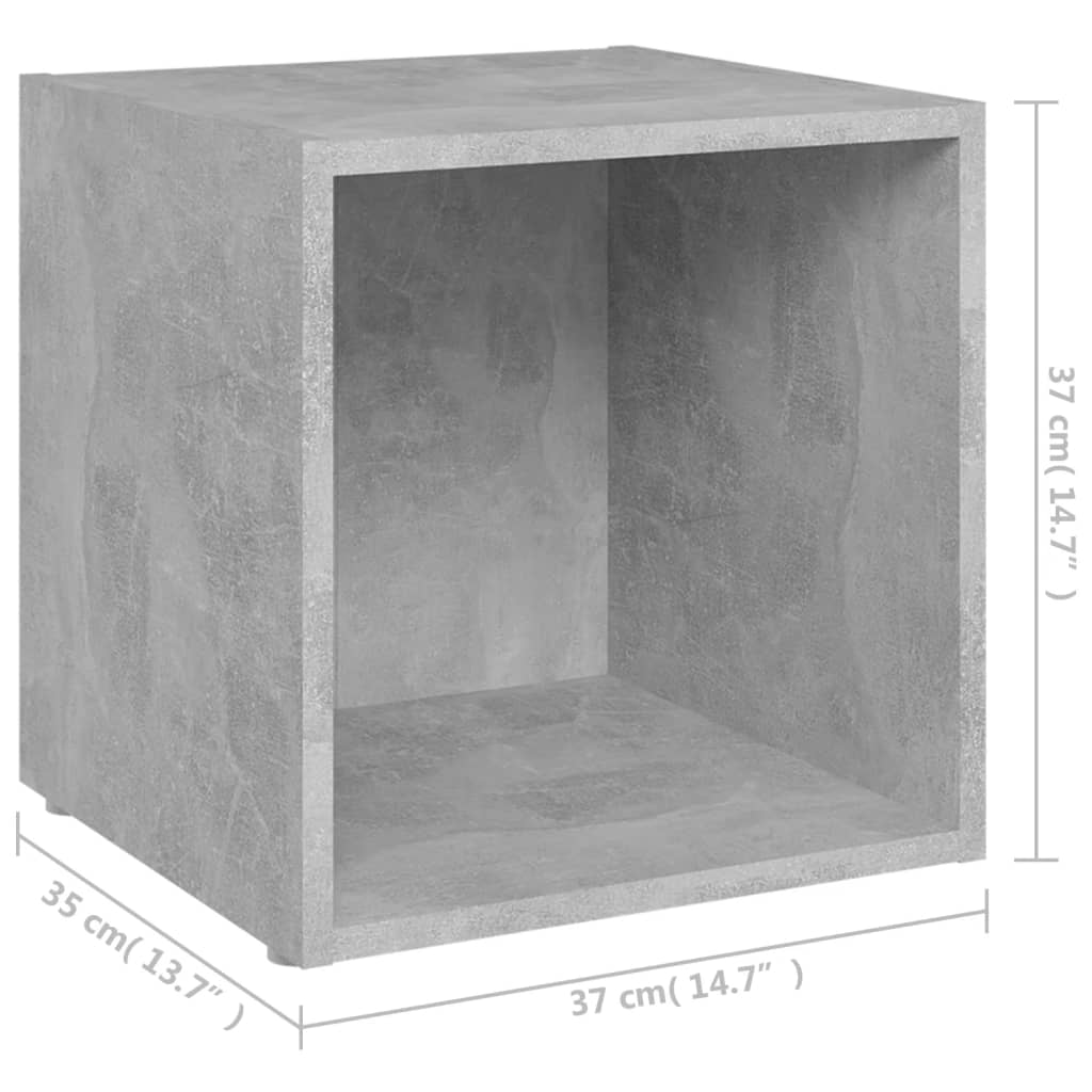 tv-borde 2 stk. 37x35x37 cm konstrueret træ betongrå