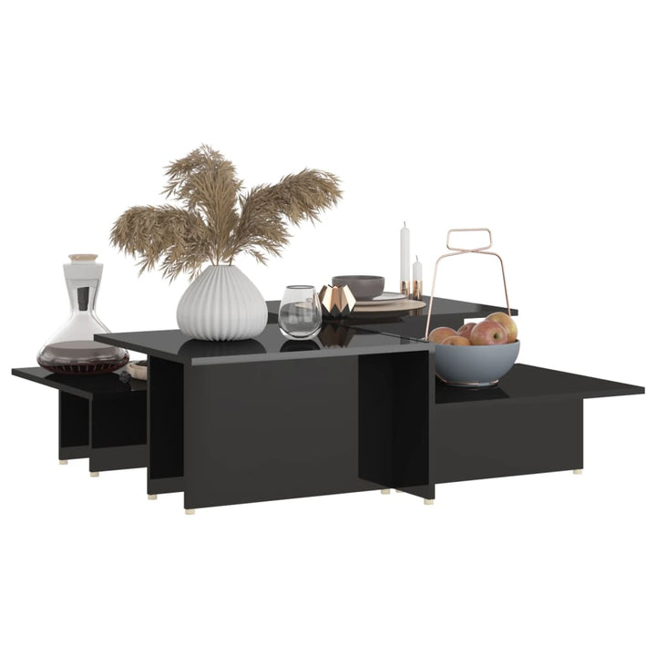 sofabord 2 stk. 111,5x50x33 cm konstrueret træ sort højglans