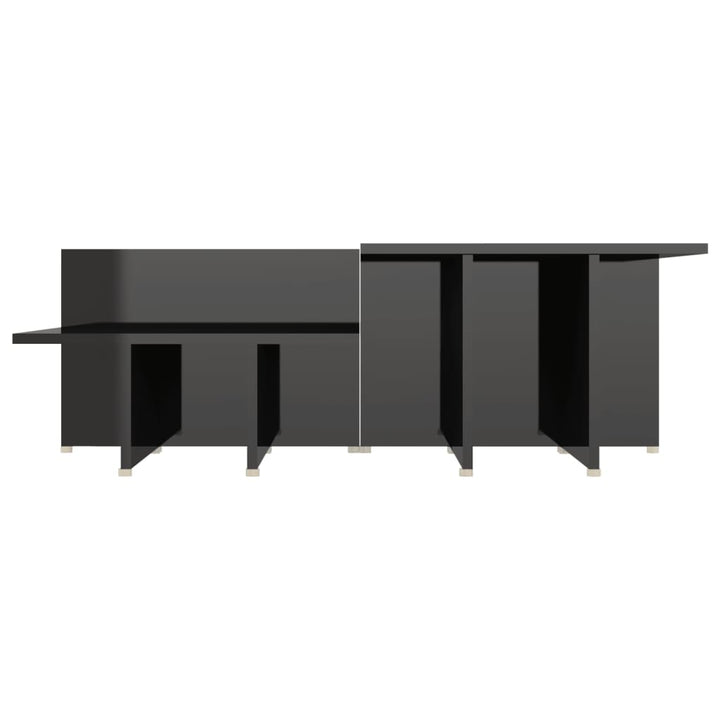 sofabord 2 stk. 111,5x50x33 cm konstrueret træ sort højglans