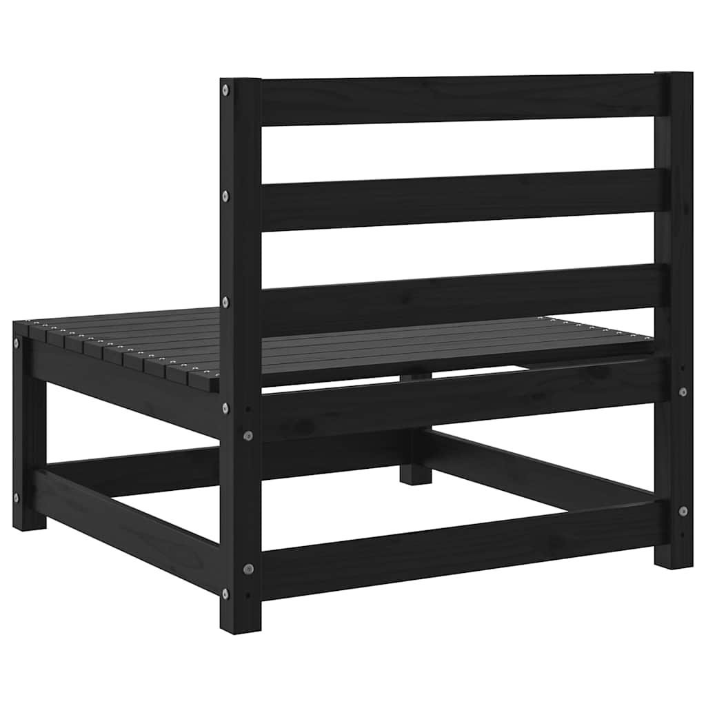 midtermodul til havesofa massivt fyrretræ sort