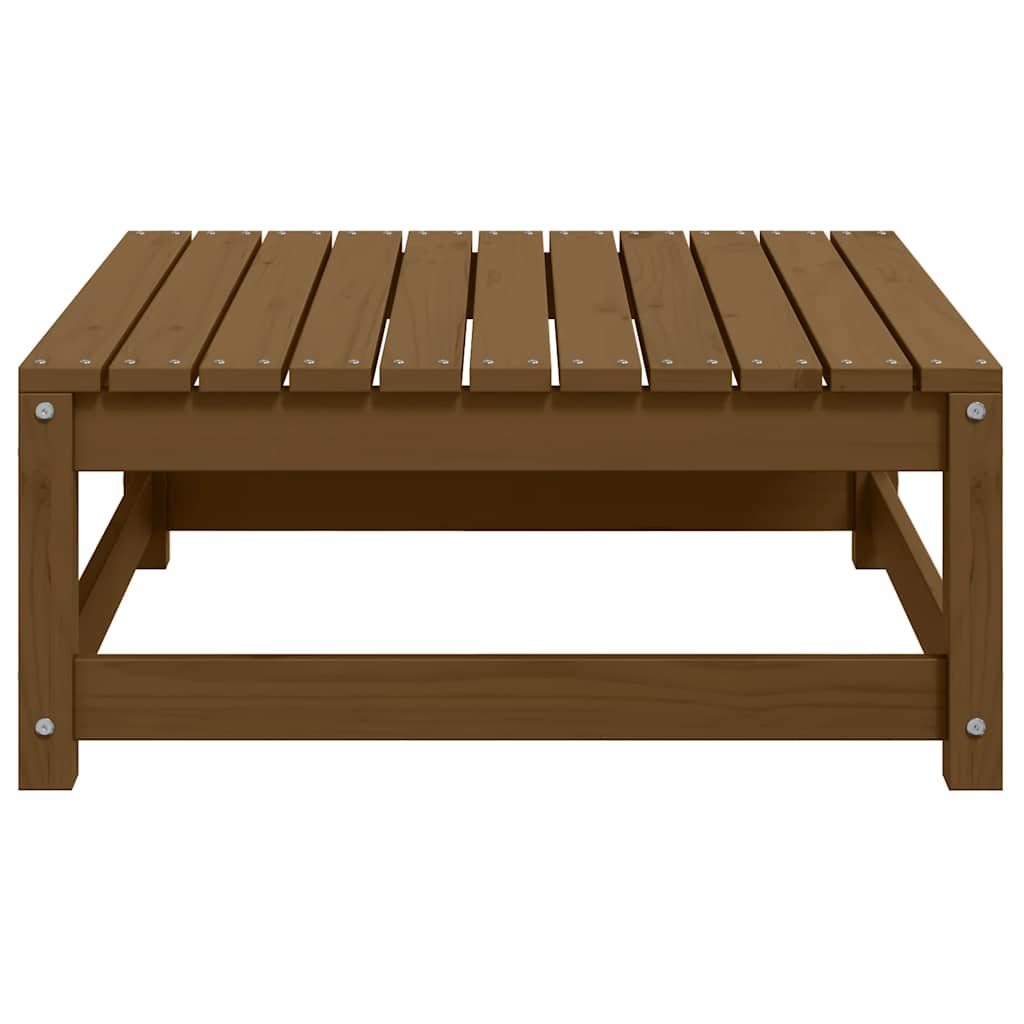 fodskammel til haven 70x70x30 cm massivt fyrretræ gyldenbrun