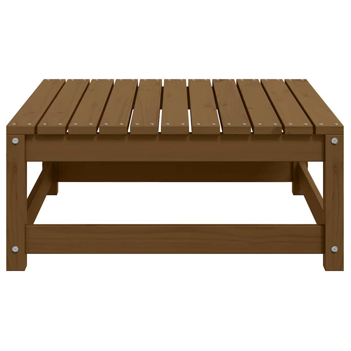 fodskammel til haven 70x70x30 cm massivt fyrretræ gyldenbrun