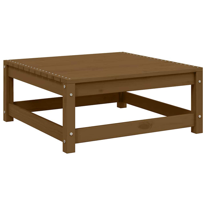 fodskammel til haven 70x70x30 cm massivt fyrretræ gyldenbrun