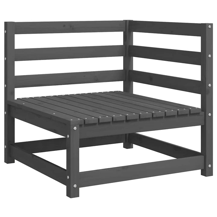 hjørnemodul til havesofa grå hynder massivt fyrretræ