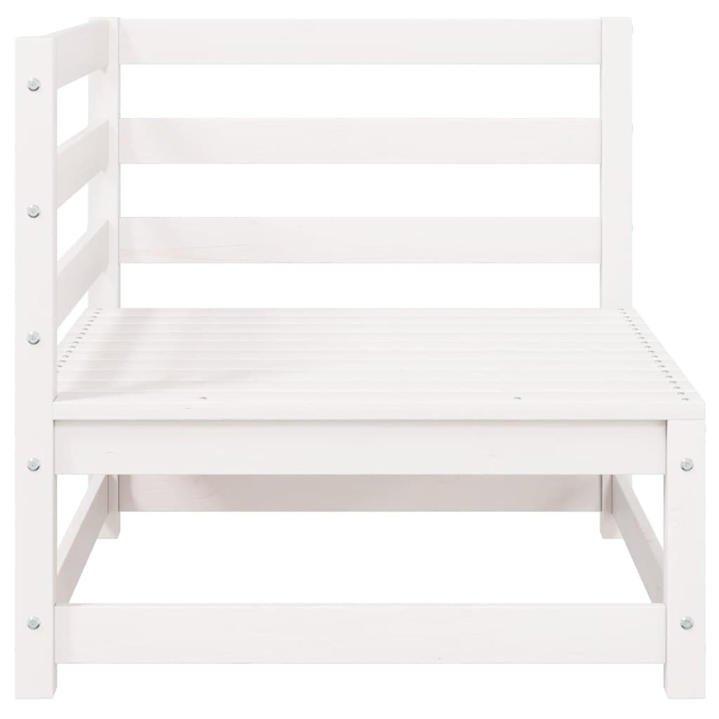 2-personers havesofa m. hynder massivt fyrretræ hvid