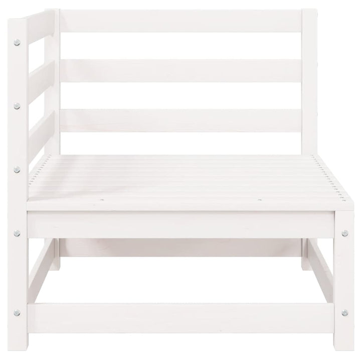 2-personers havesofa m. hynder massivt fyrretræ hvid