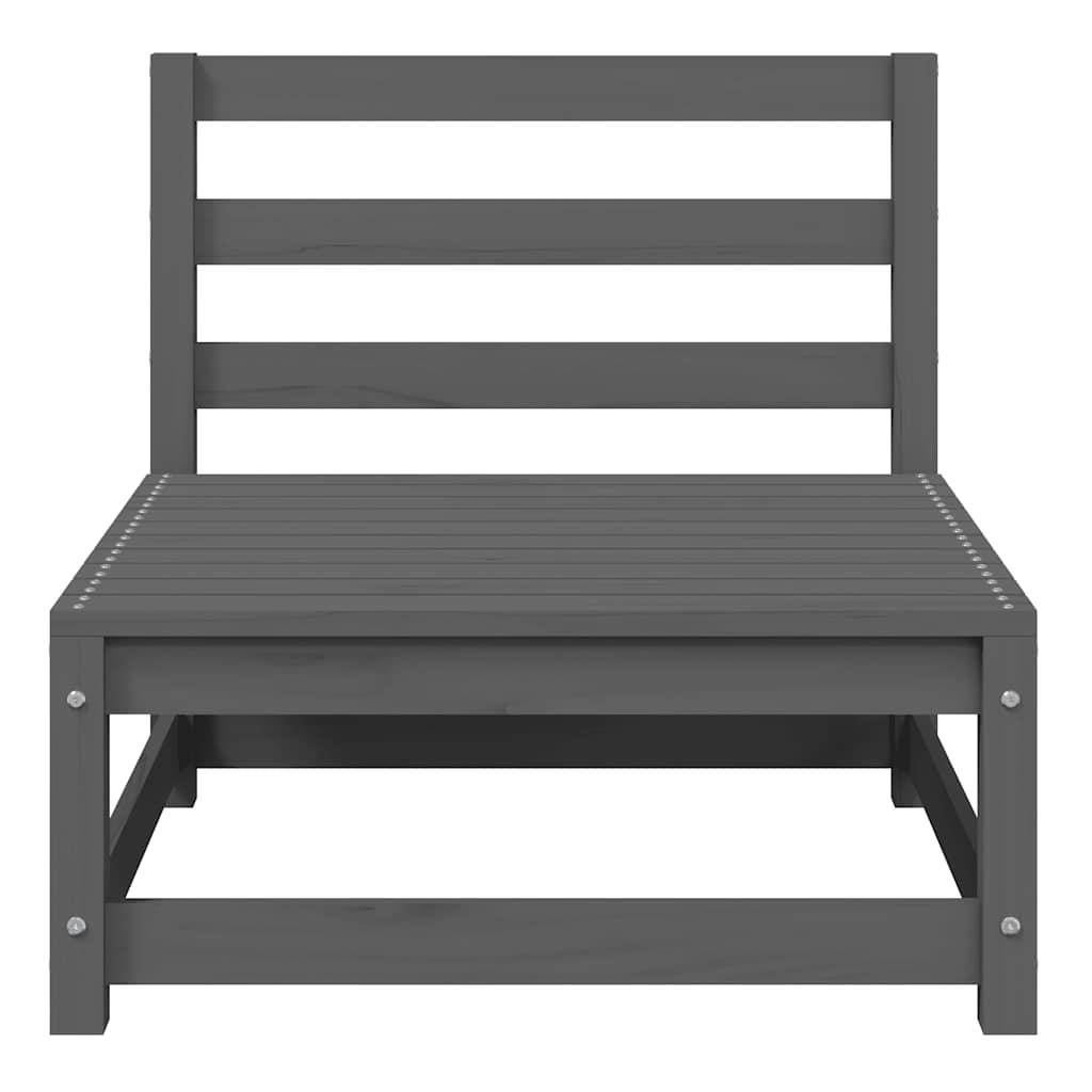 midterdele til havesofa med hynder 2 stk. massivt fyrretræ grå
