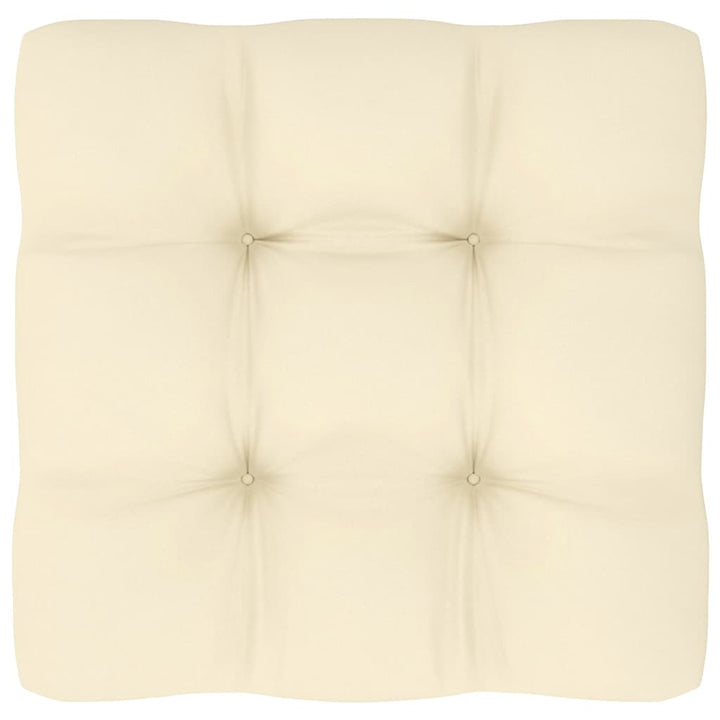 midterdele til havesofa 2 stk. med creme hynde massivt fyrretræ