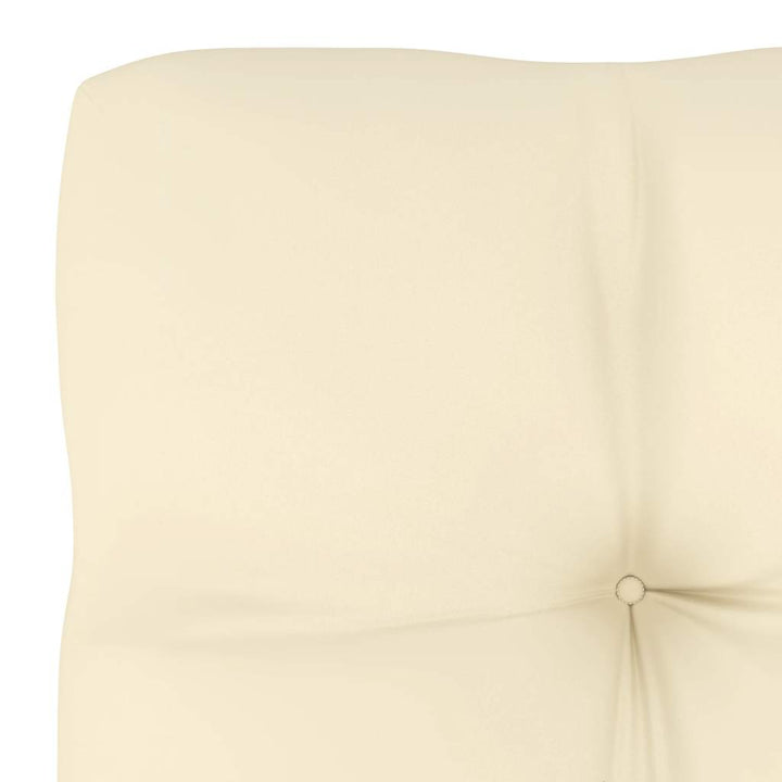 midterdele til havesofa 2 stk. med creme hynde massivt fyrretræ