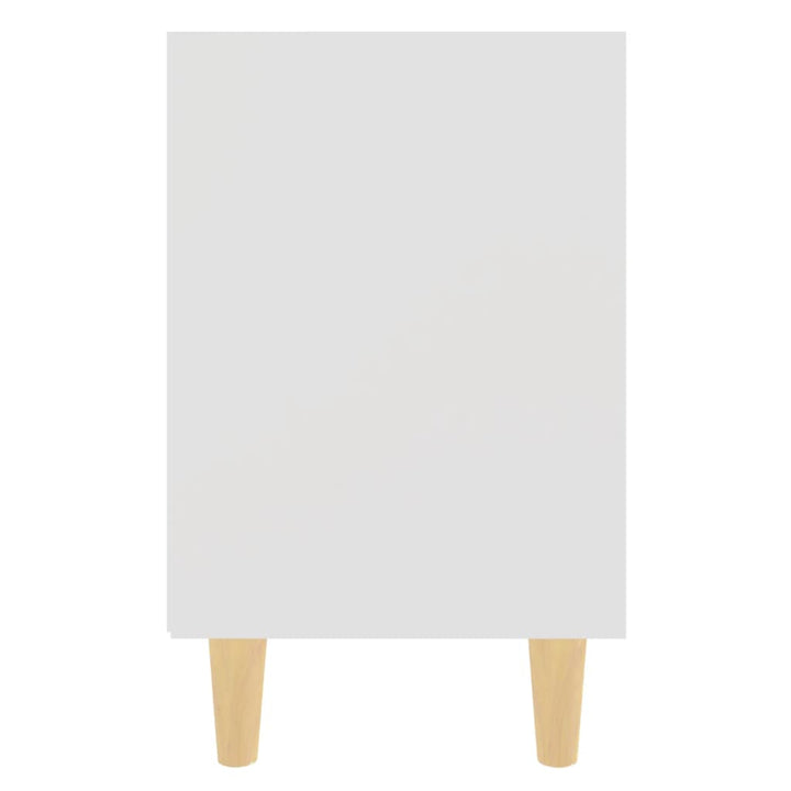 sengeskabe m. massive træben 2 stk. 40x30x50 cm hvid