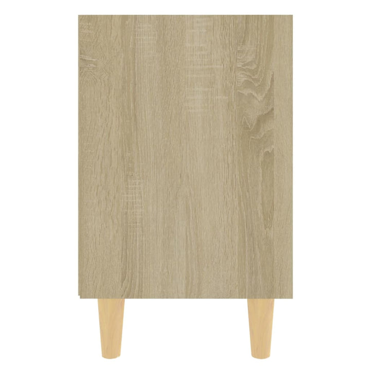 sengeskabe m. massive træben 2 stk. 40x30x50 cm sonoma-eg