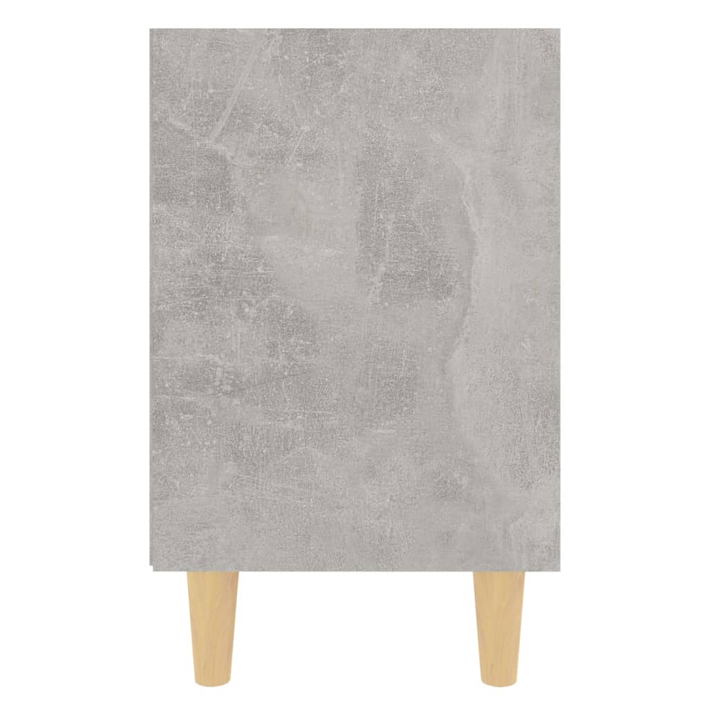sengeskab med massive træben 40x30x50 cm betongrå