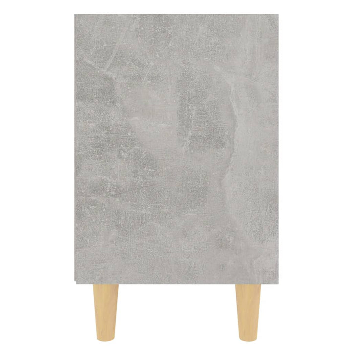 sengeskabe m. massive træben 2 stk. 40x30x50 cm betongrå
