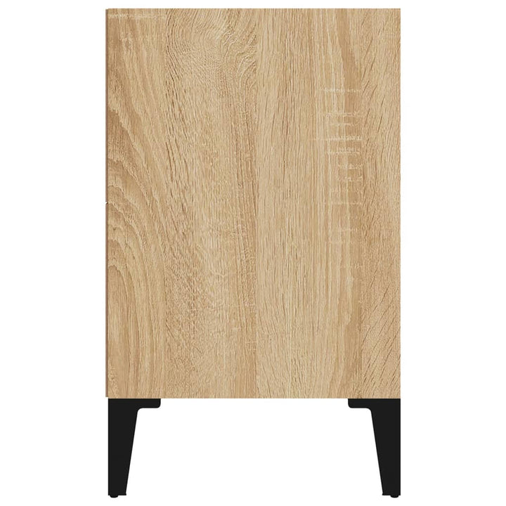 sengebord med metalben 40x30x50 cm sonoma-eg