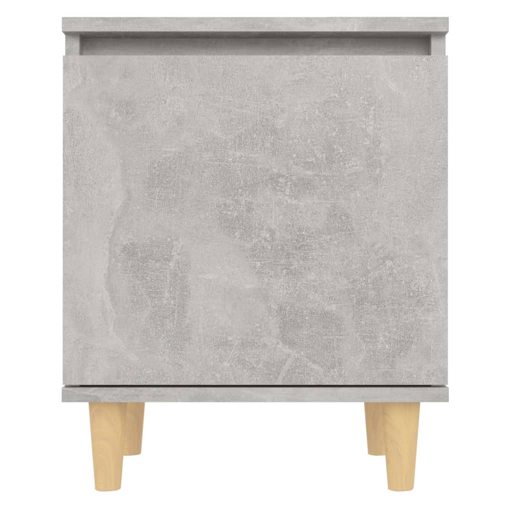 sengeskabe m. massive træben 2 stk. 40x30x50 cm betongrå