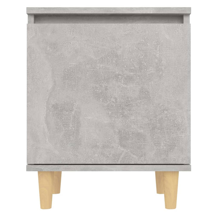 sengeskabe m. massive træben 2 stk. 40x30x50 cm betongrå