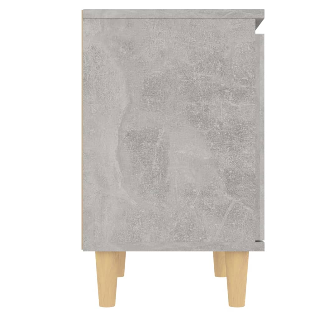 sengeskabe m. massive træben 2 stk. 40x30x50 cm betongrå