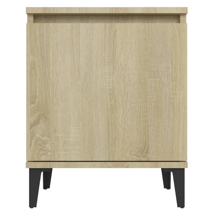 sengebord med metalben 40x30x50 cm sonoma-eg