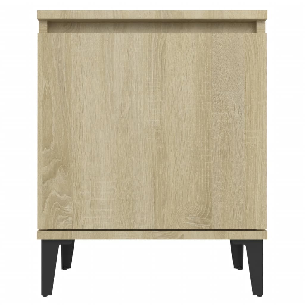 sengeborde med metalben 40x30x50 cm sonoma-eg