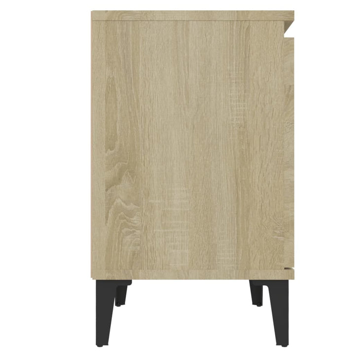sengeborde med metalben 40x30x50 cm sonoma-eg