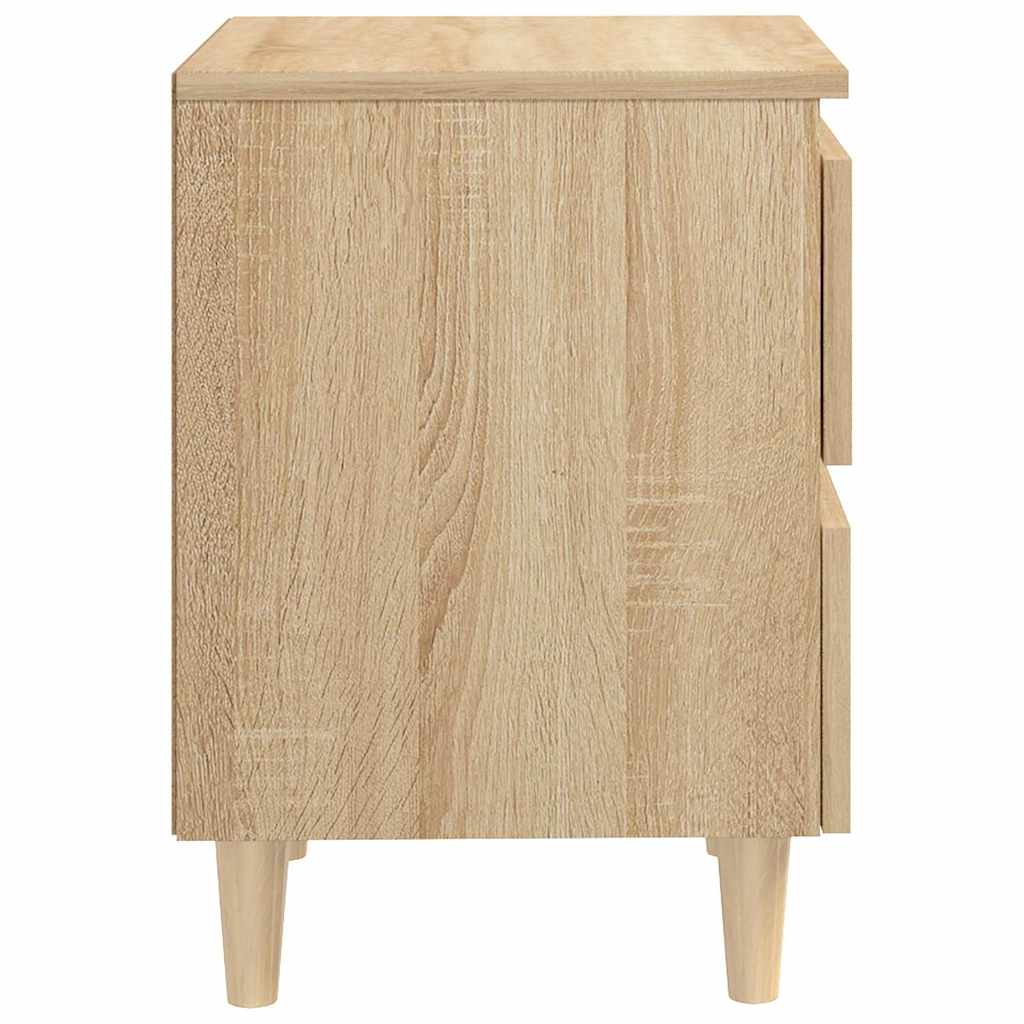 sengeskab med ben i massivt fyrretræ 40x35x50 cm sonoma-eg