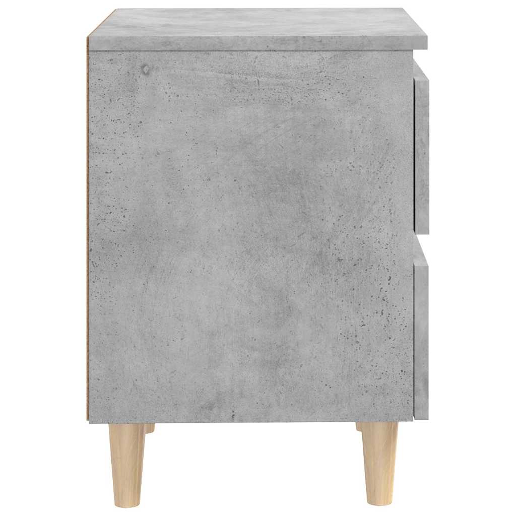 sengeskab med ben i massivt fyrretræ 40x35x50 cm betongrå