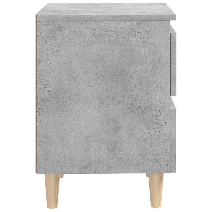sengeskab med ben i massivt fyrretræ 40x35x50 cm betongrå