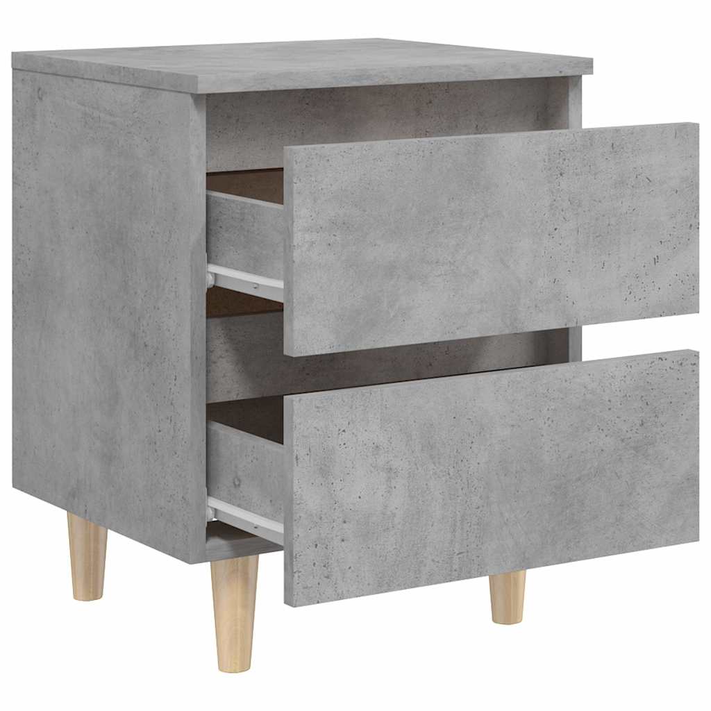sengeskab med ben i massivt fyrretræ 40x35x50 cm betongrå