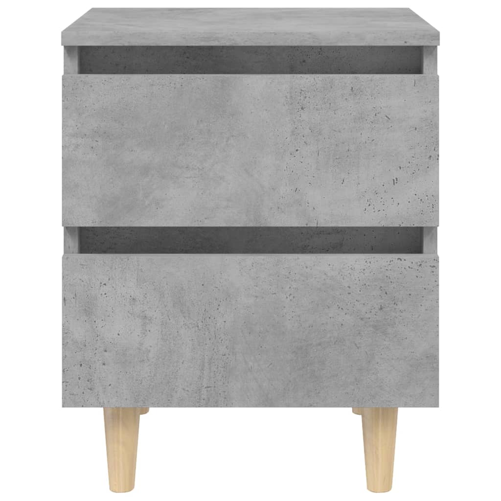sengeskabe med ben i massivt fyrretræ 2stk. 40x35x50cm betongrå