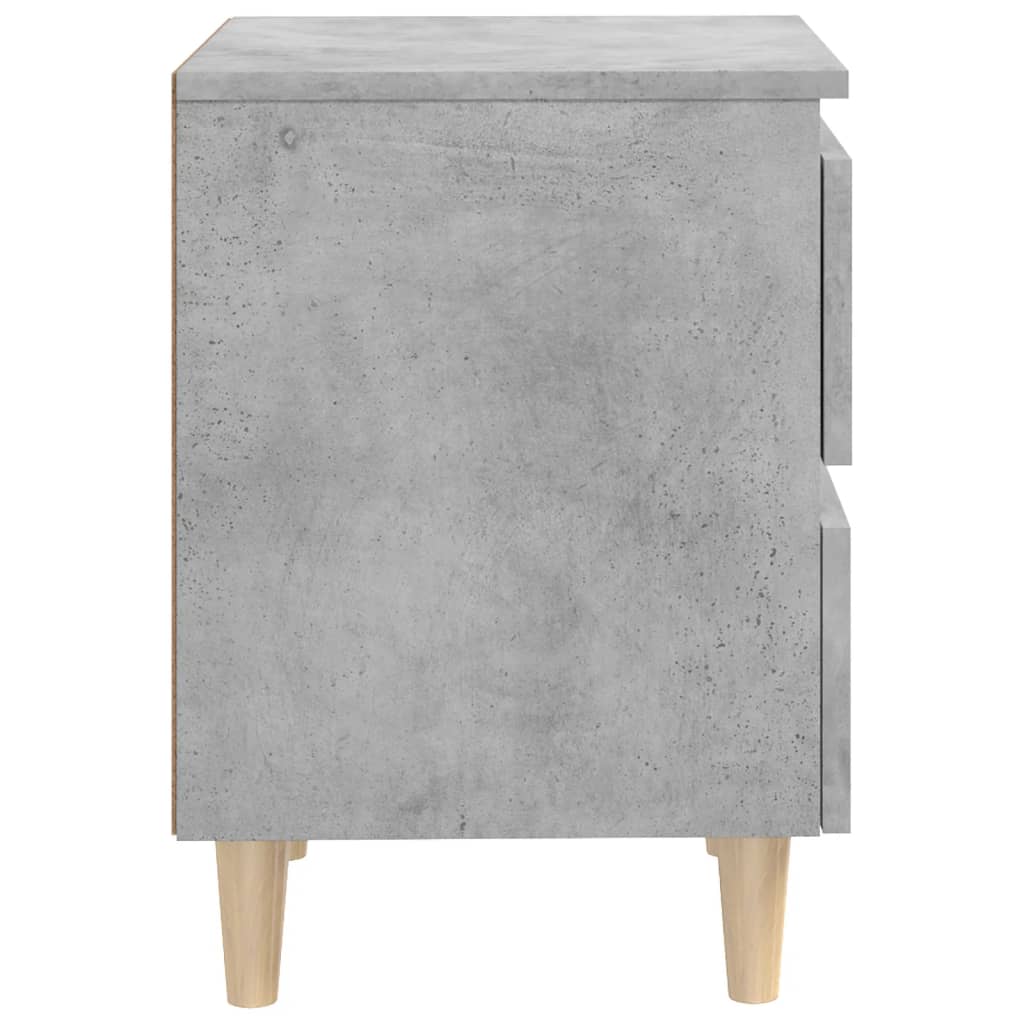 sengeskabe med ben i massivt fyrretræ 2stk. 40x35x50cm betongrå
