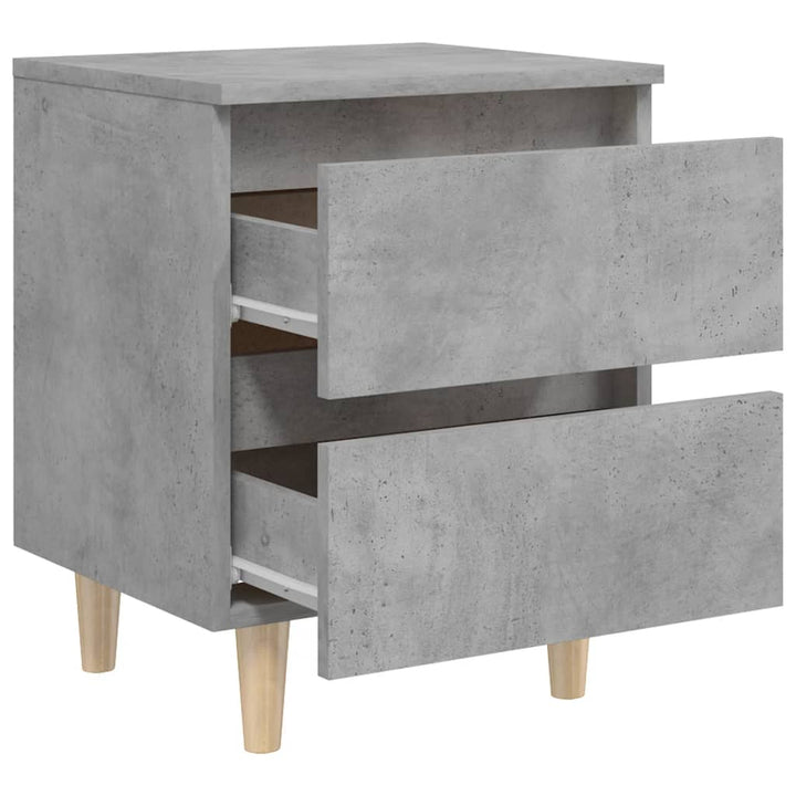 sengeskabe med ben i massivt fyrretræ 2stk. 40x35x50cm betongrå