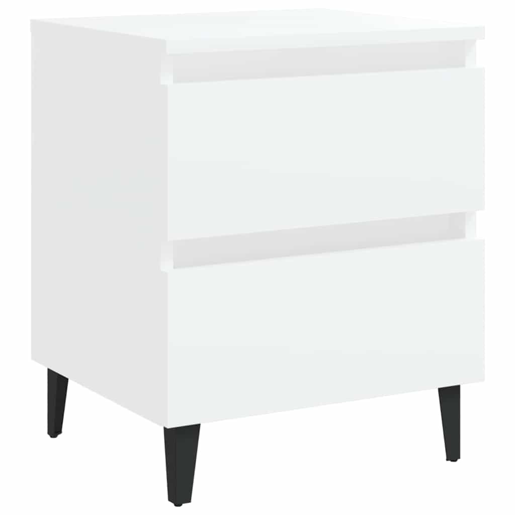 sengebord 40x35x50 cm konstrueret træ hvid