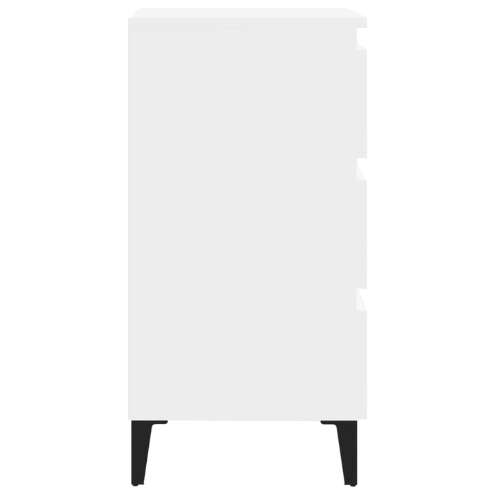 sengeskab m. metalben 40x35x69 cm hvid