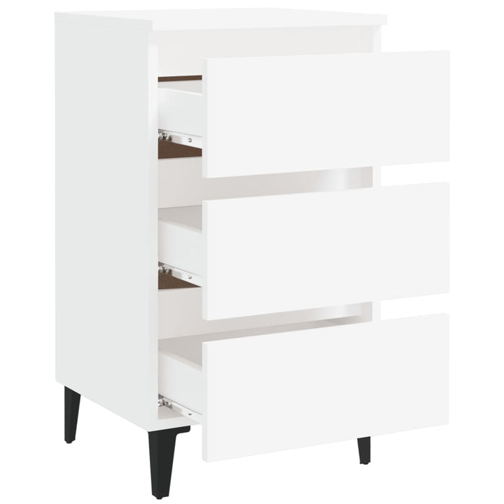 sengeskab m. metalben 40x35x69 cm hvid