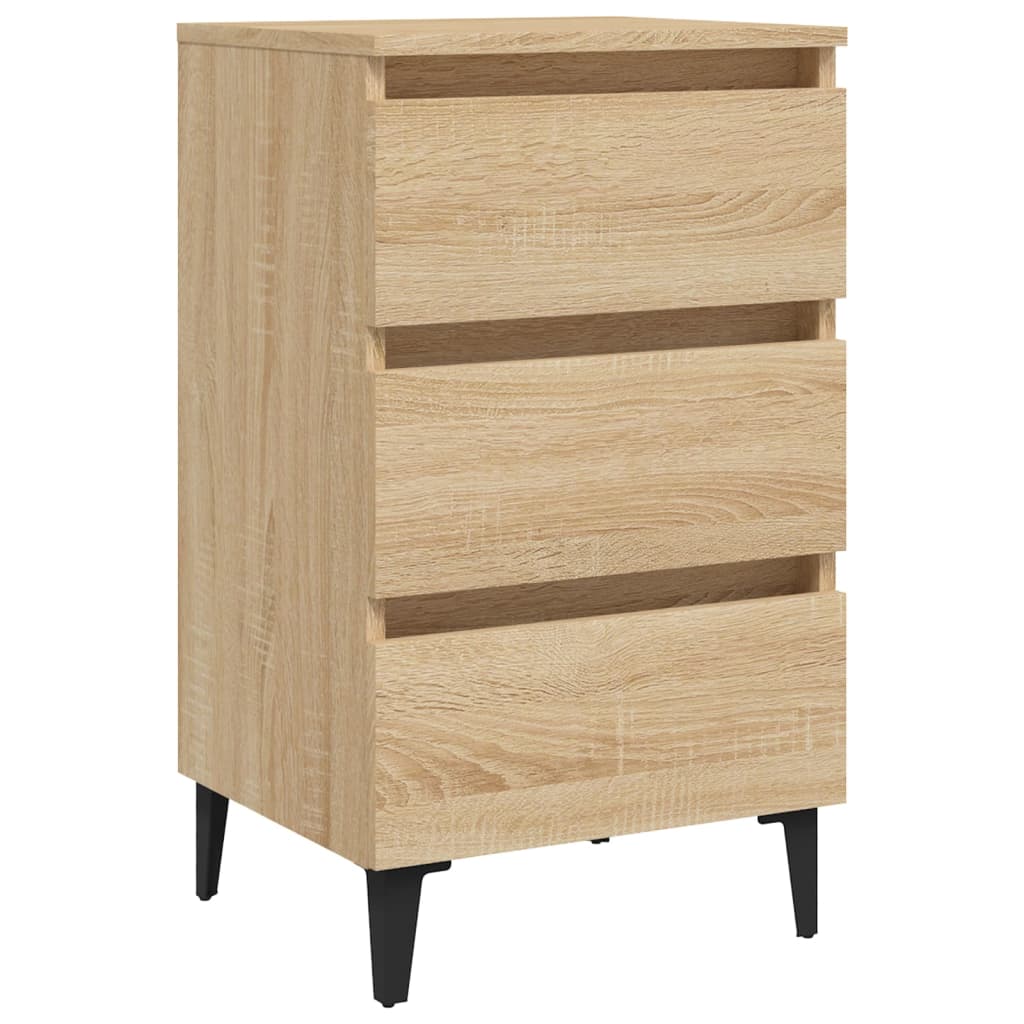 sengeskab m. metalben 40x35x69 cm sonoma-eg