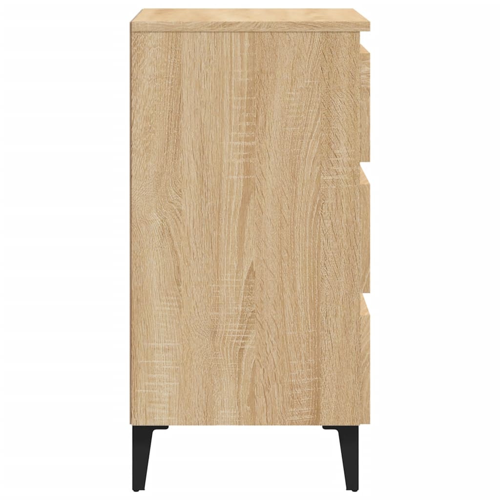 sengeskab m. metalben 40x35x69 cm sonoma-eg