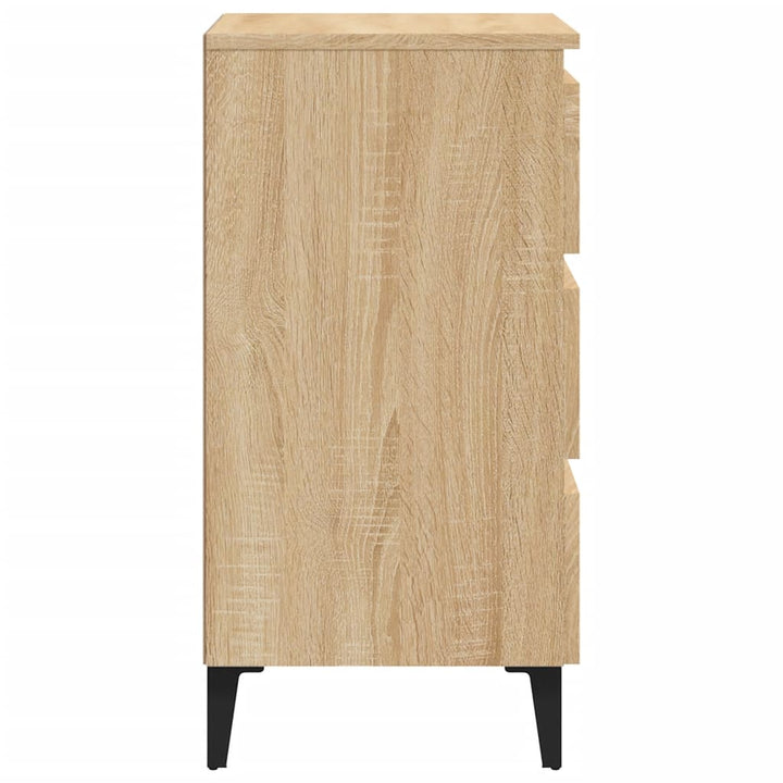 sengeskab m. metalben 40x35x69 cm sonoma-eg