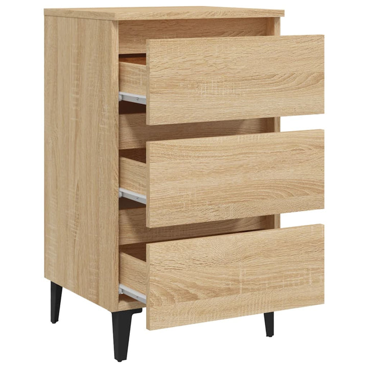 sengeskab m. metalben 40x35x69 cm sonoma-eg