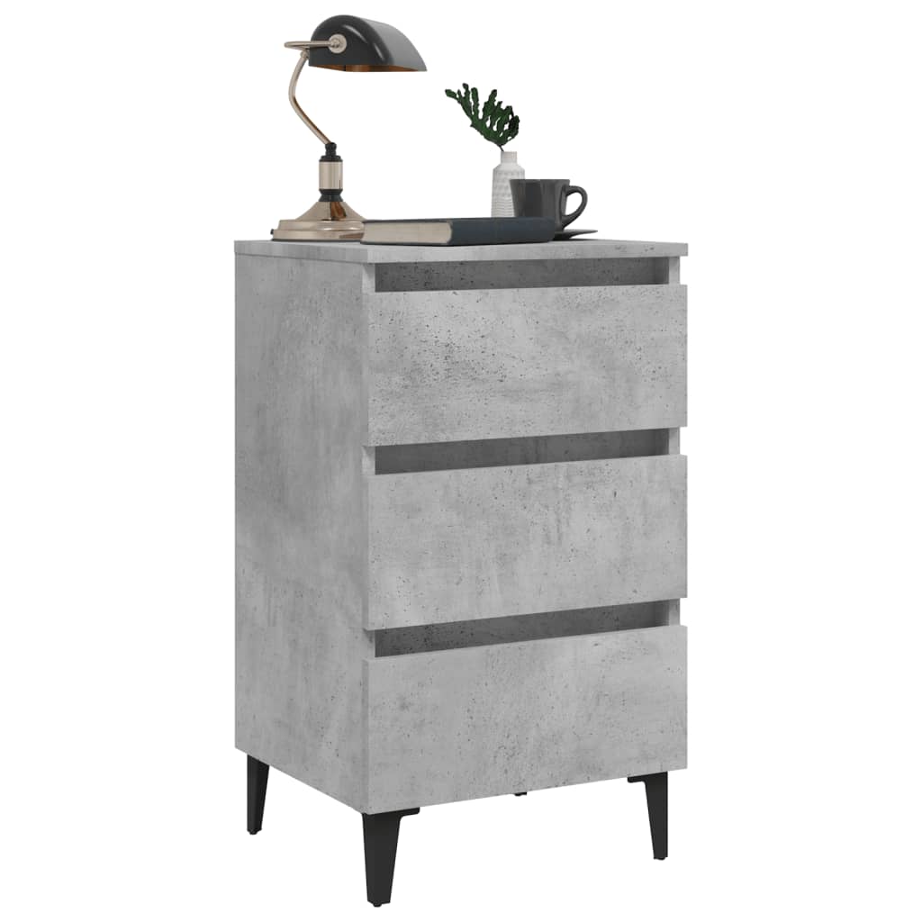 sengeskab m. metalben 40x35x69 cm betongrå