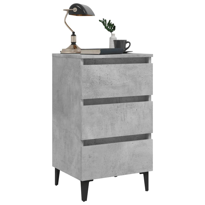 sengeskab m. metalben 40x35x69 cm betongrå