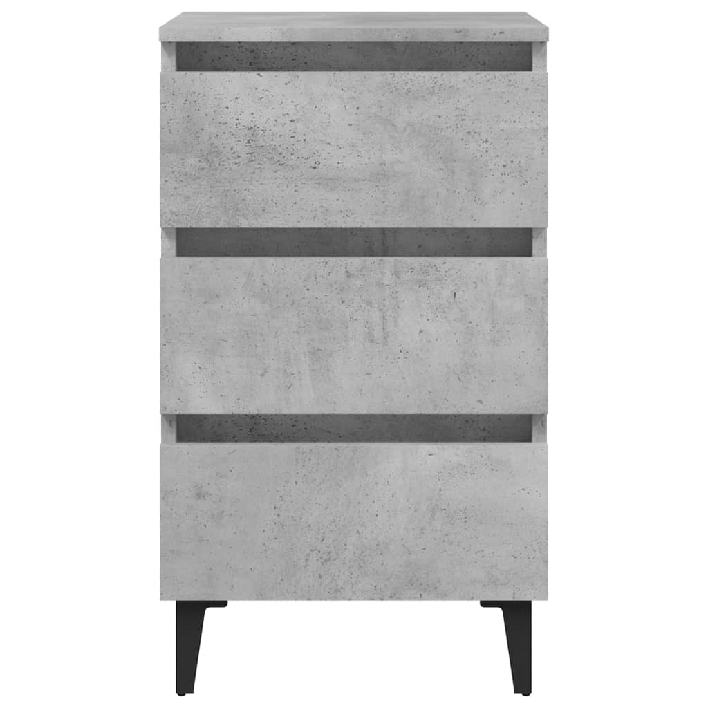 sengeskab m. metalben 40x35x69 cm betongrå