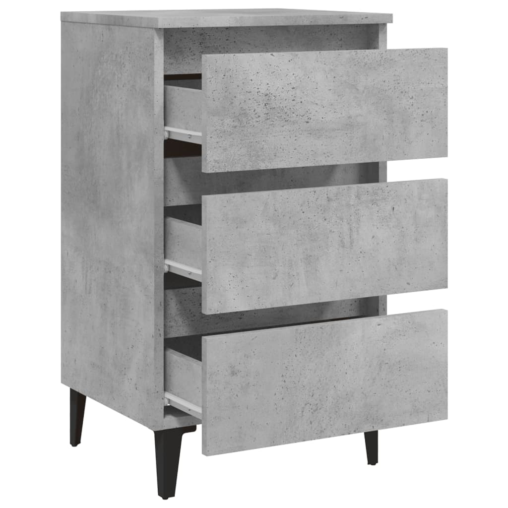 sengeskab m. metalben 40x35x69 cm betongrå