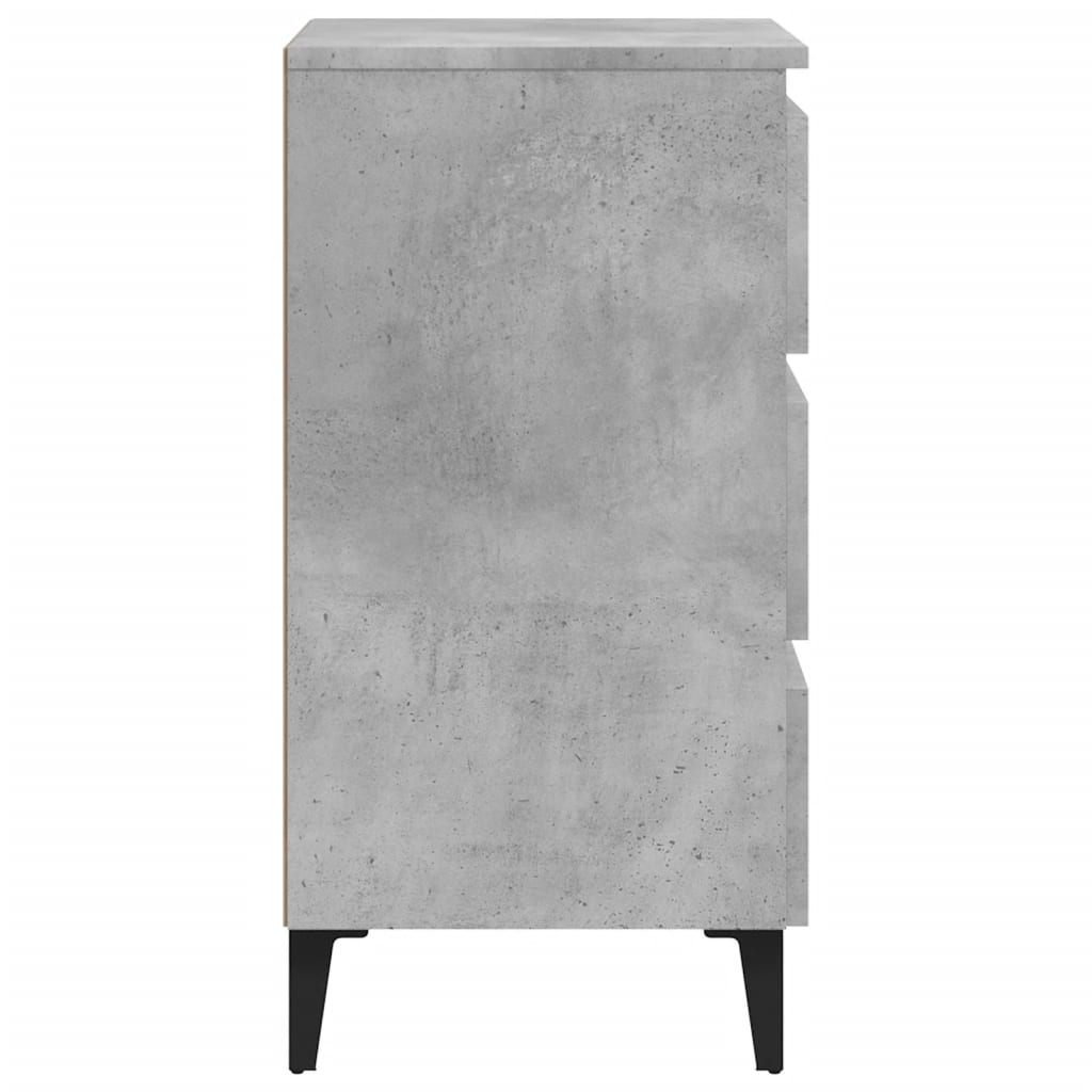 sengeskab m. metalben 40x35x69 cm betongrå