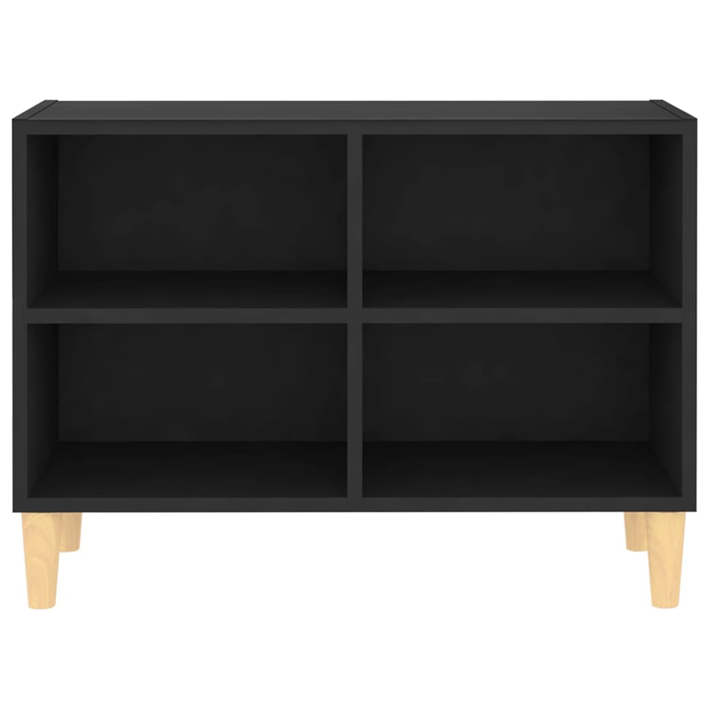 tv-skab med massive træben 69,5x30x50 cm sort