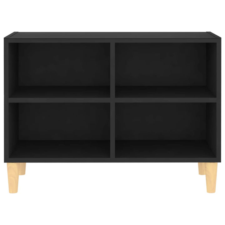 tv-skab med massive træben 69,5x30x50 cm sort