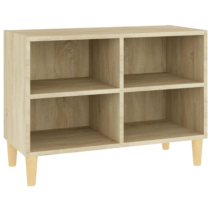 tv-skab med massive træben 69,5x30x50 cm sonoma-eg