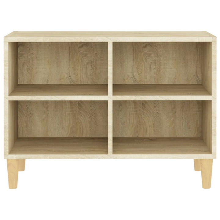 tv-skab med massive træben 69,5x30x50 cm sonoma-eg