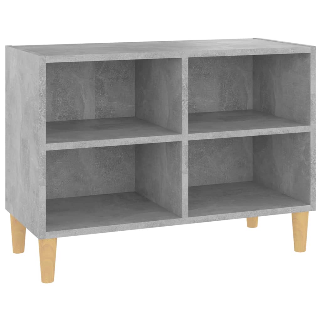 tv-skab med massive træben 69,5x30x50 cm betongrå